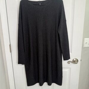 Eileen Fisher gray 100% wool long sleeve tunic dress size small NWOT